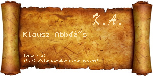 Klausz Abbás névjegykártya